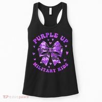 Purple Up Child Coquette Bow Camo Groovy Military Women's Tank Top thumb 0