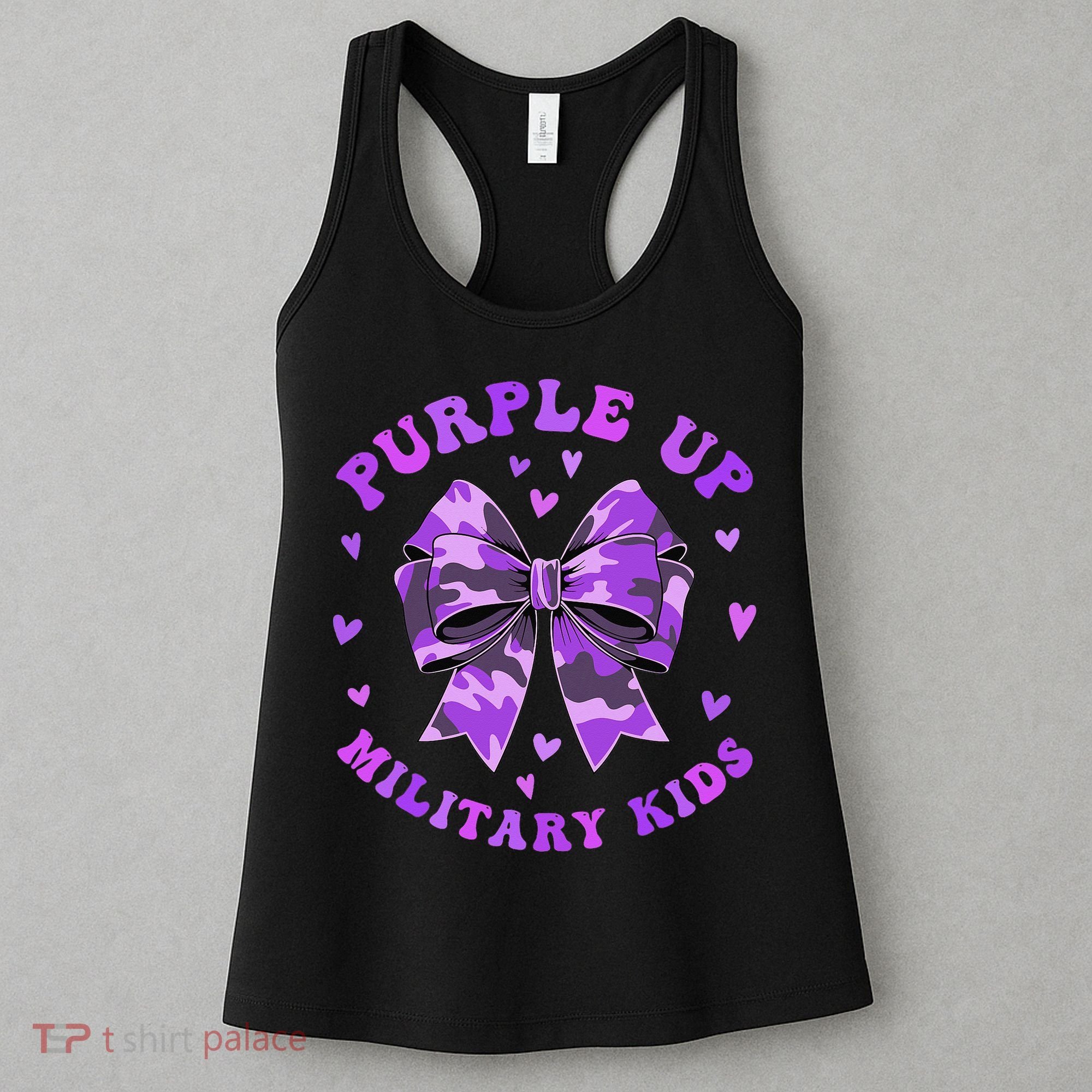 Purple Up Child Coquette Bow Camo Groovy Military Women's Tank Top