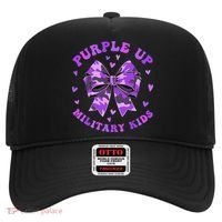 Purple Up Child Coquette Bow Camo Groovy Military Hat thumb 0