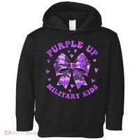 Purple Up Child Coquette Bow Camo Groovy Military Toddler Hoodie thumb 0