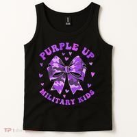 Purple Up Child Coquette Bow Camo Groovy Military Tank Top thumb 2