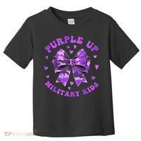 Purple Up Child Coquette Bow Camo Groovy Military Toddler T-Shirt thumb 0