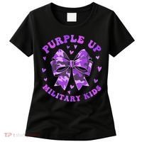 Purple Up Child Coquette Bow Camo Groovy Military Women's T-Shirt thumb 0