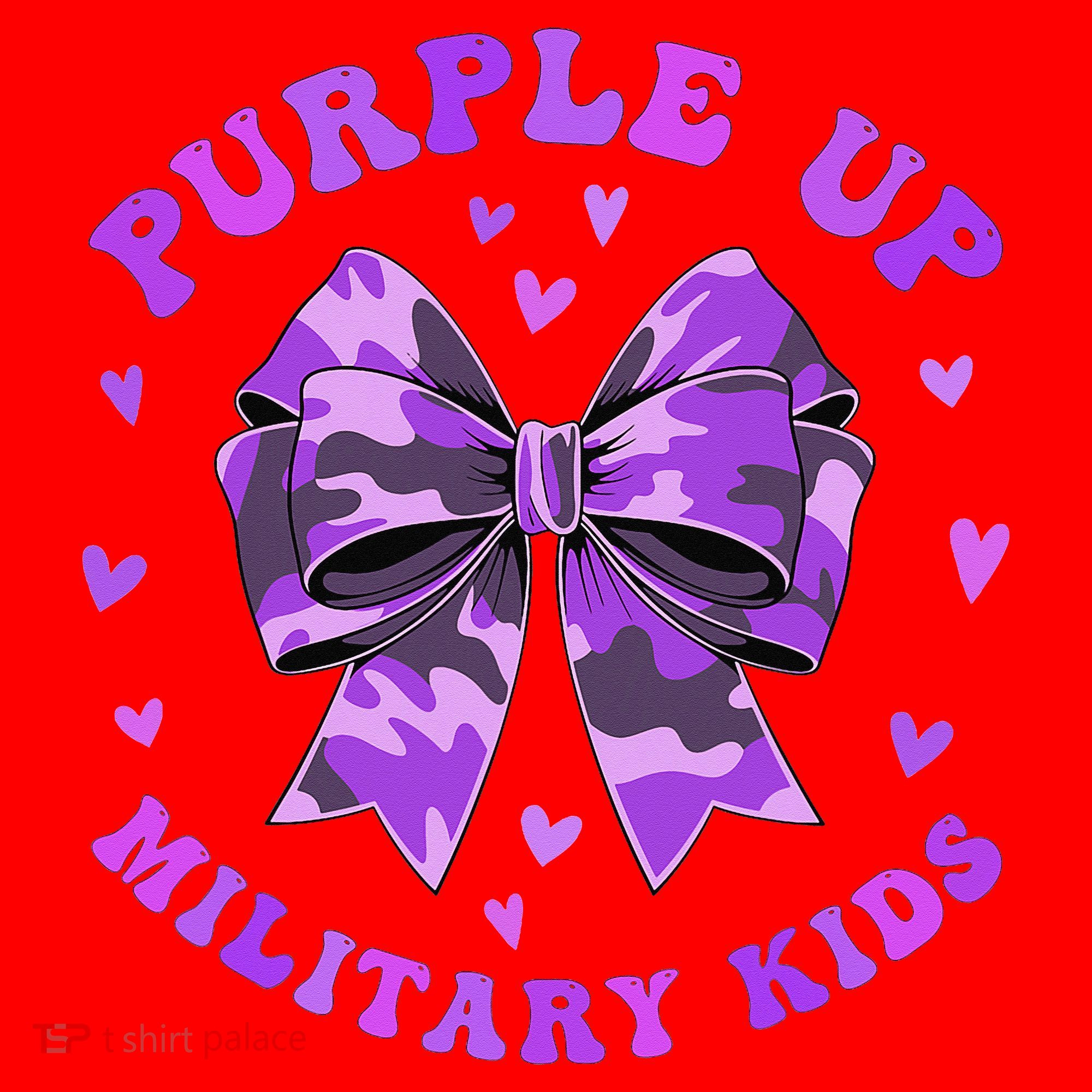 Purple Up Child Coquette Bow Camo Groovy Military Santa Hat
