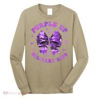 Purple Up Child Coquette Bow Camo Groovy Military Long Sleeve Shirt thumb 0