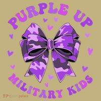 Purple Up Child Coquette Bow Camo Groovy Military Long Sleeve Shirt thumb 2