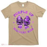Purple Up Child Coquette Bow Camo Groovy Military T-Shirt thumb 0
