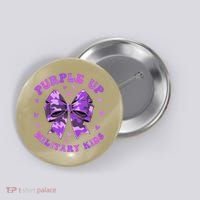 Purple Up Child Coquette Bow Camo Groovy Military Button thumb 0