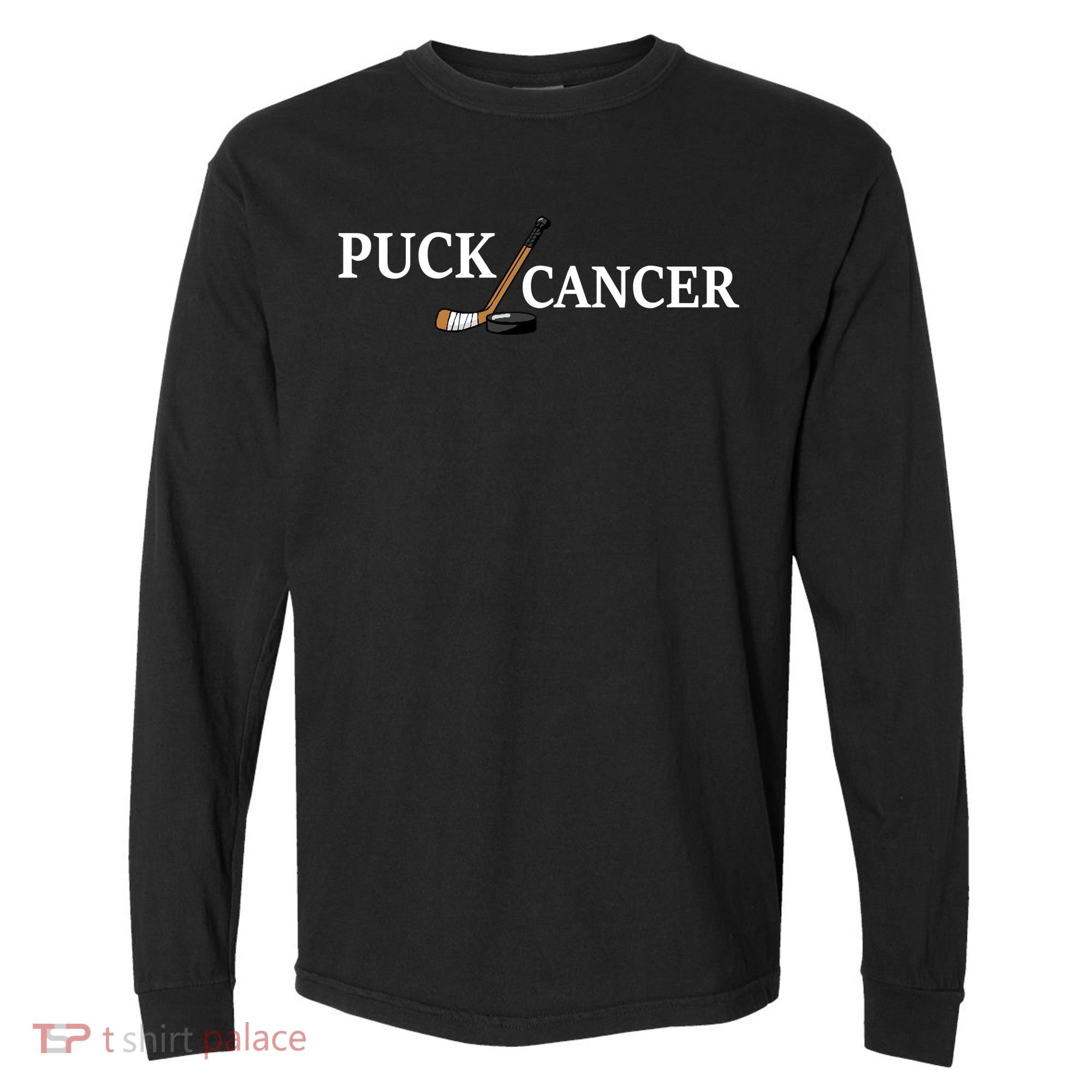 Puck Cancer Comfort Colors Heavyweight Long Sleeve T-Shirt