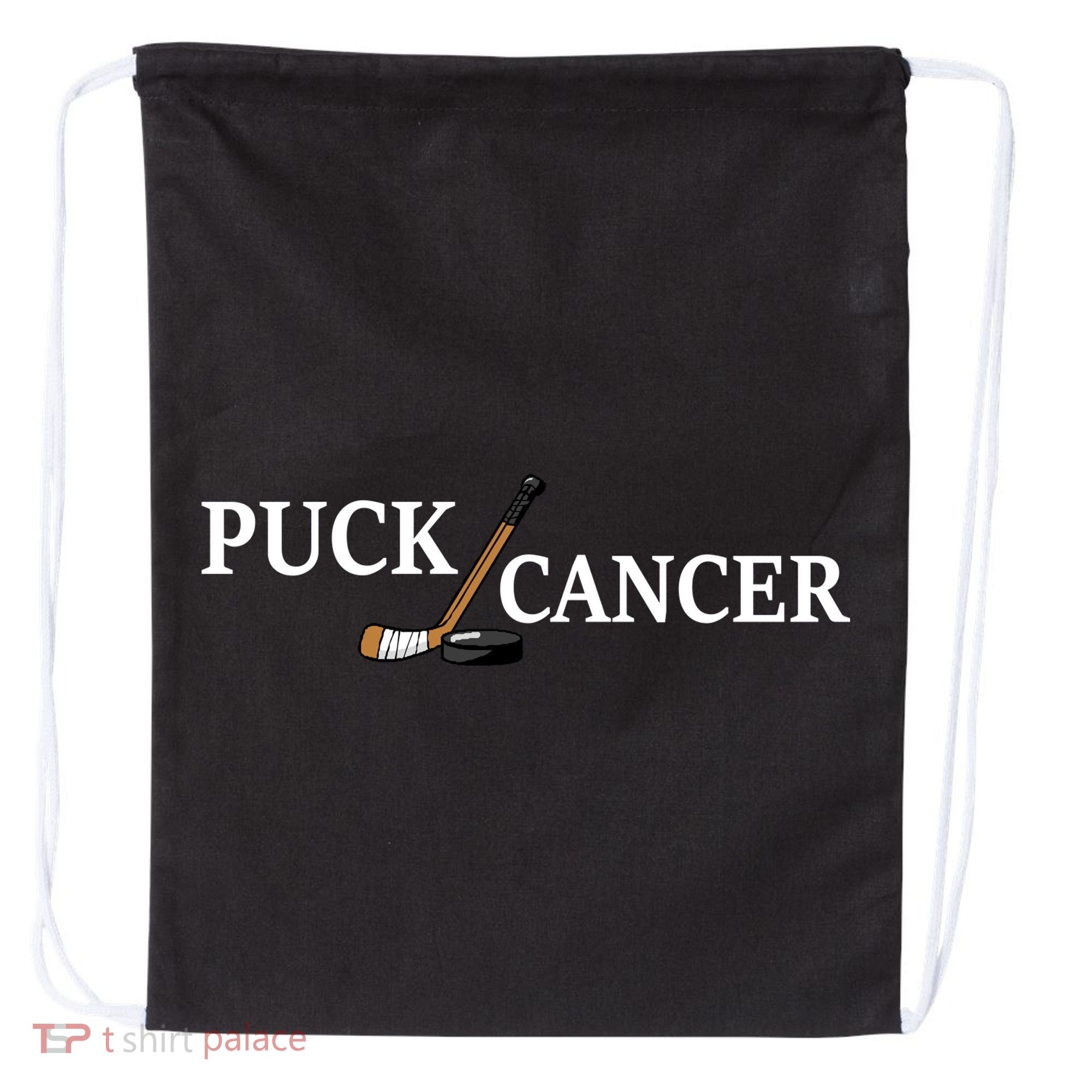 Puck Cancer Drawstring Bag