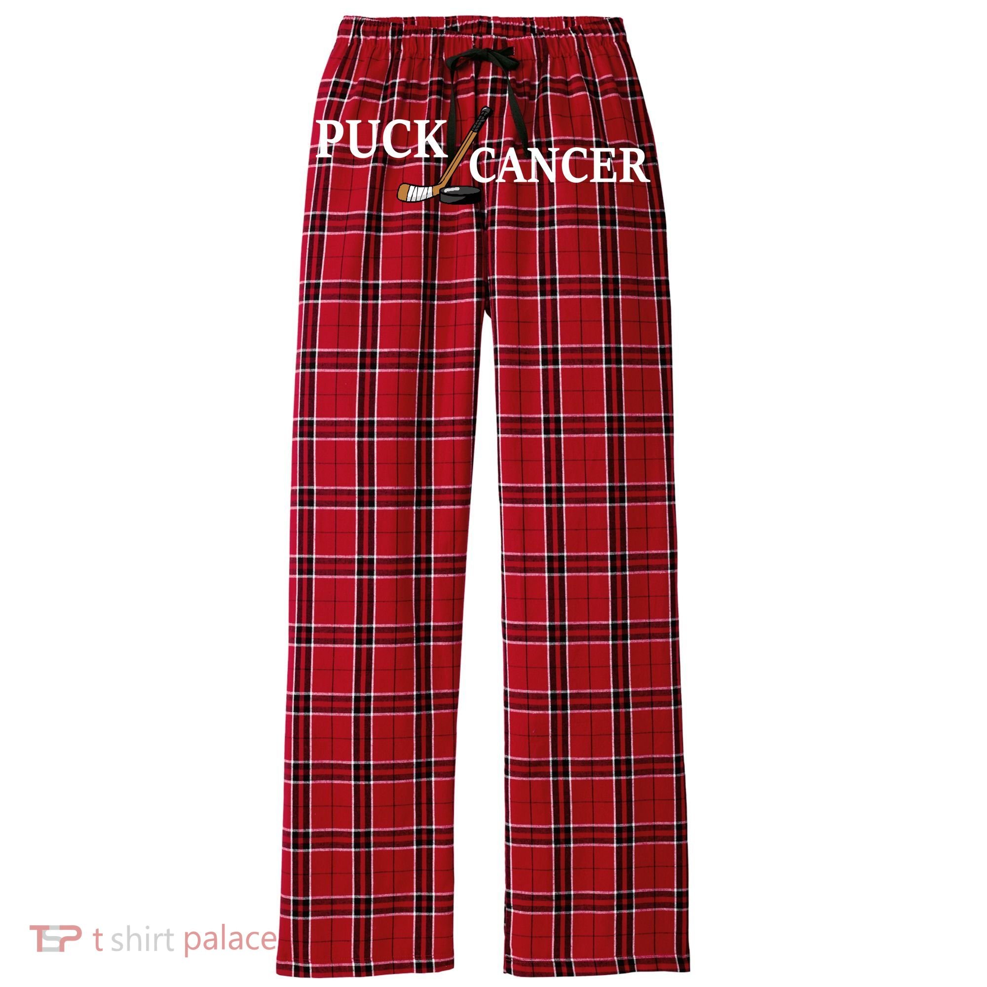 Puck Cancer Women's Flannel Plaid Pajama Pants