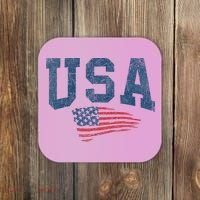 Patriotic USA  Distressed American Flag Coaster thumb 0