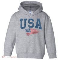 Patriotic USA  Distressed American Flag Toddler Hoodie thumb 0