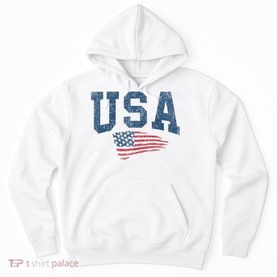 Patriotic USA  Distressed American Flag Hoodie