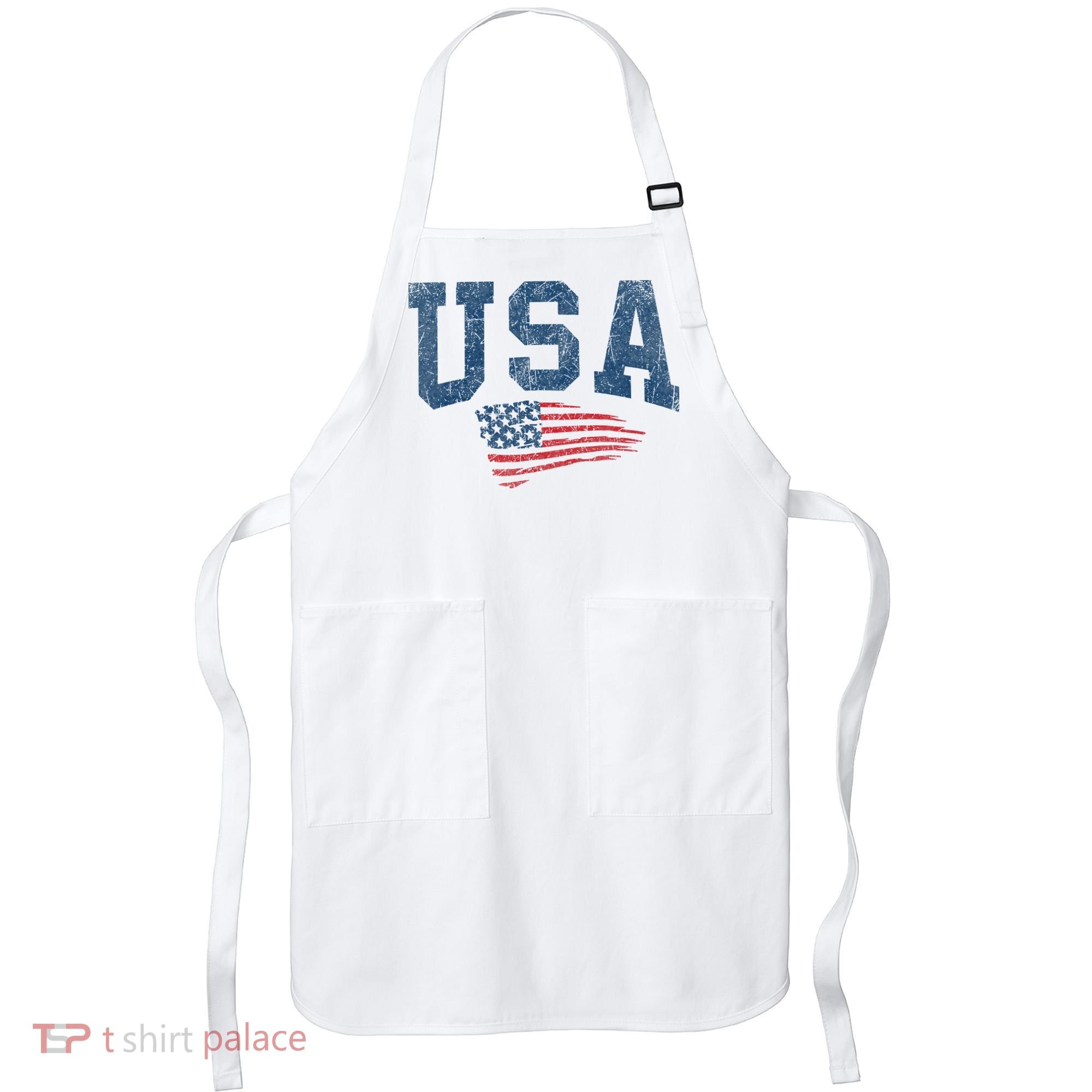 Patriotic USA  Distressed American Flag Apron