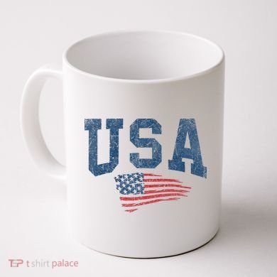 Patriotic USA  Distressed American Flag Coffee Mug