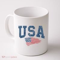Patriotic USA  Distressed American Flag Coffee Mug thumb 0