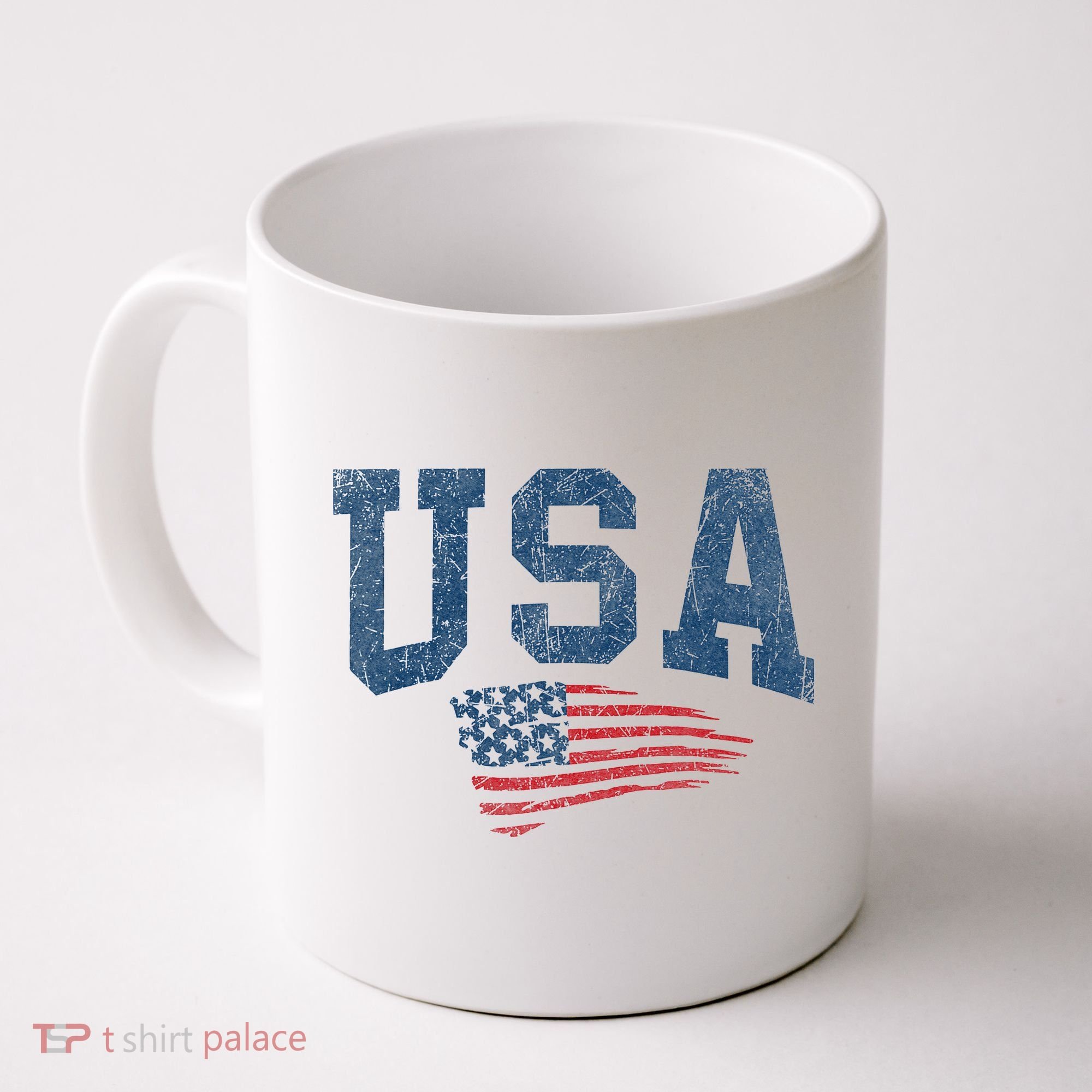 Patriotic USA  Distressed American Flag Coffee Mug