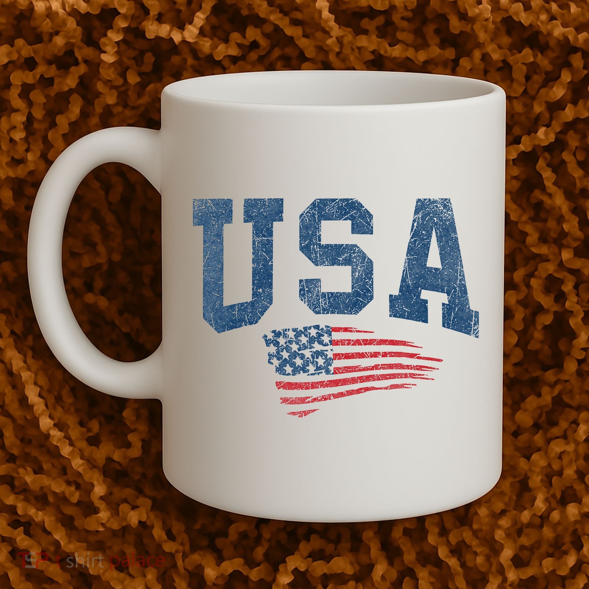 Patriotic USA  Distressed American Flag Coffee Mug