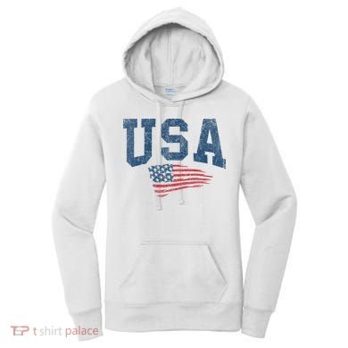 Patriotic USA  Distressed American Flag Women's Hoodie