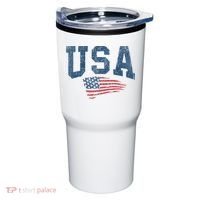 Patriotic USA  Distressed American Flag Tumbler thumb 0