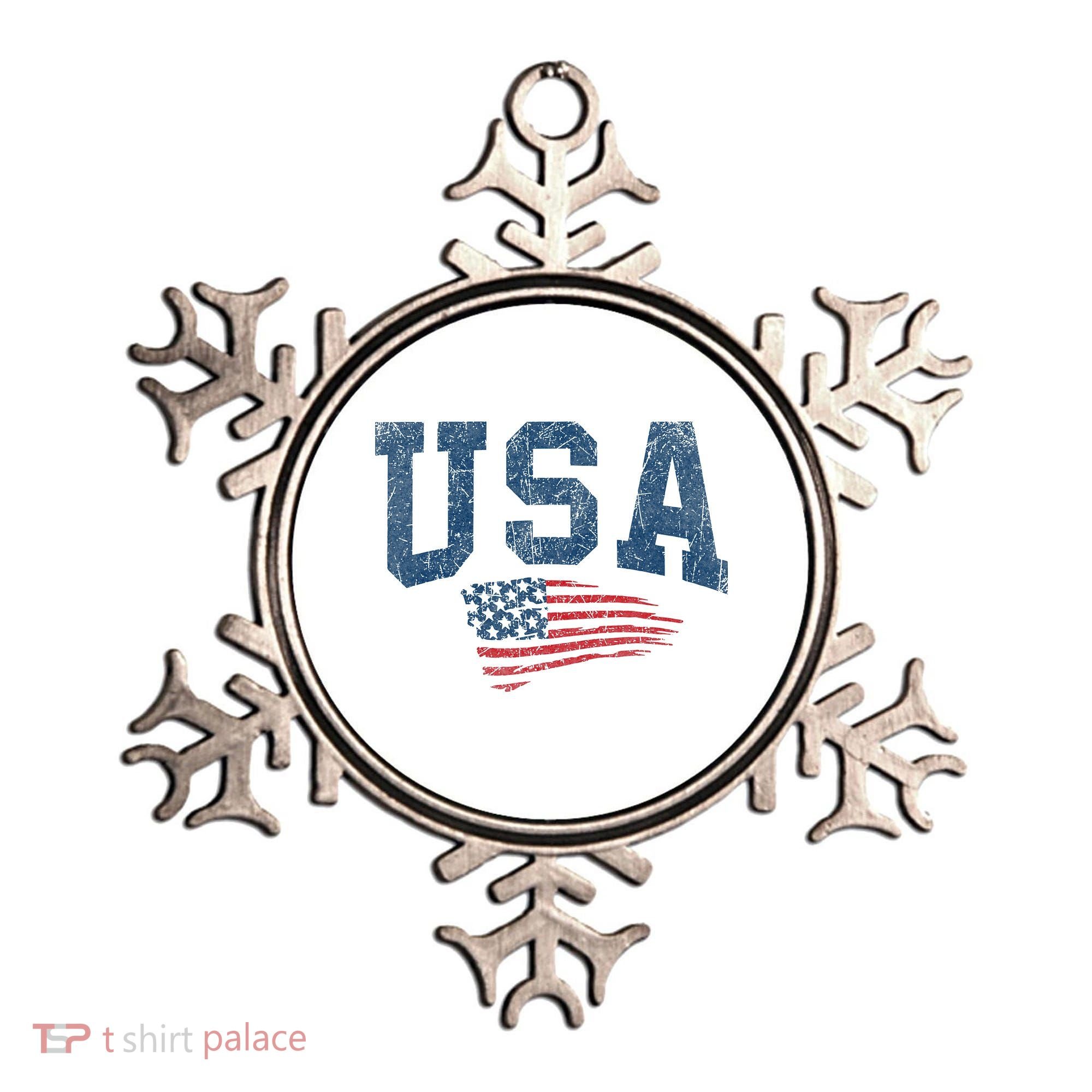 Patriotic USA  Distressed American Flag Ornament