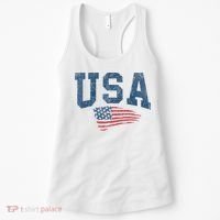 Patriotic USA  Distressed American Flag Women's Tank Top thumb 0