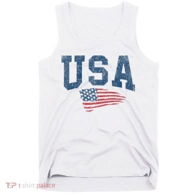 Patriotic USA  Distressed American Flag Tank Top