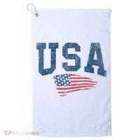 Patriotic USA  Distressed American Flag Golf Towel thumb 0