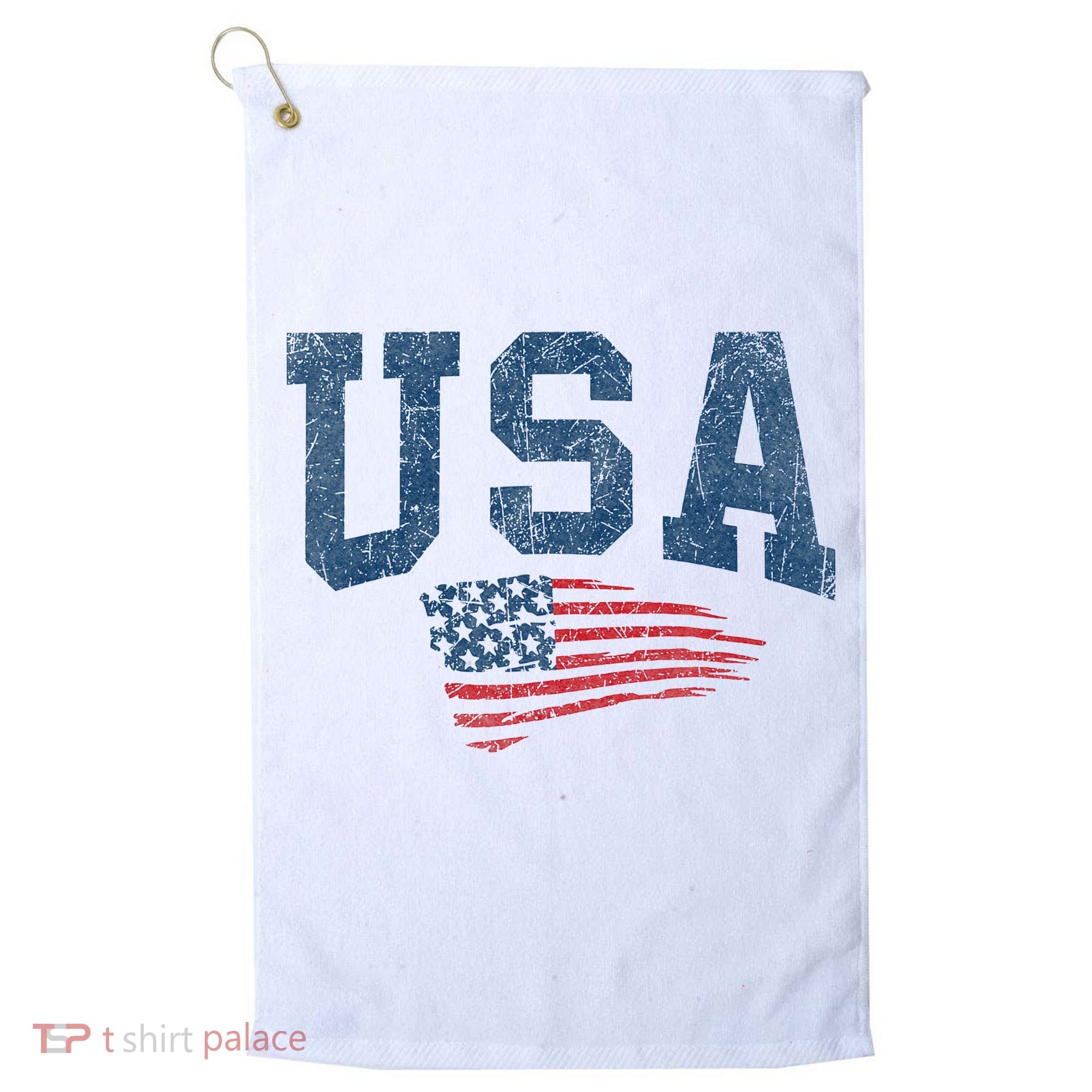 Patriotic USA  Distressed American Flag Golf Towel