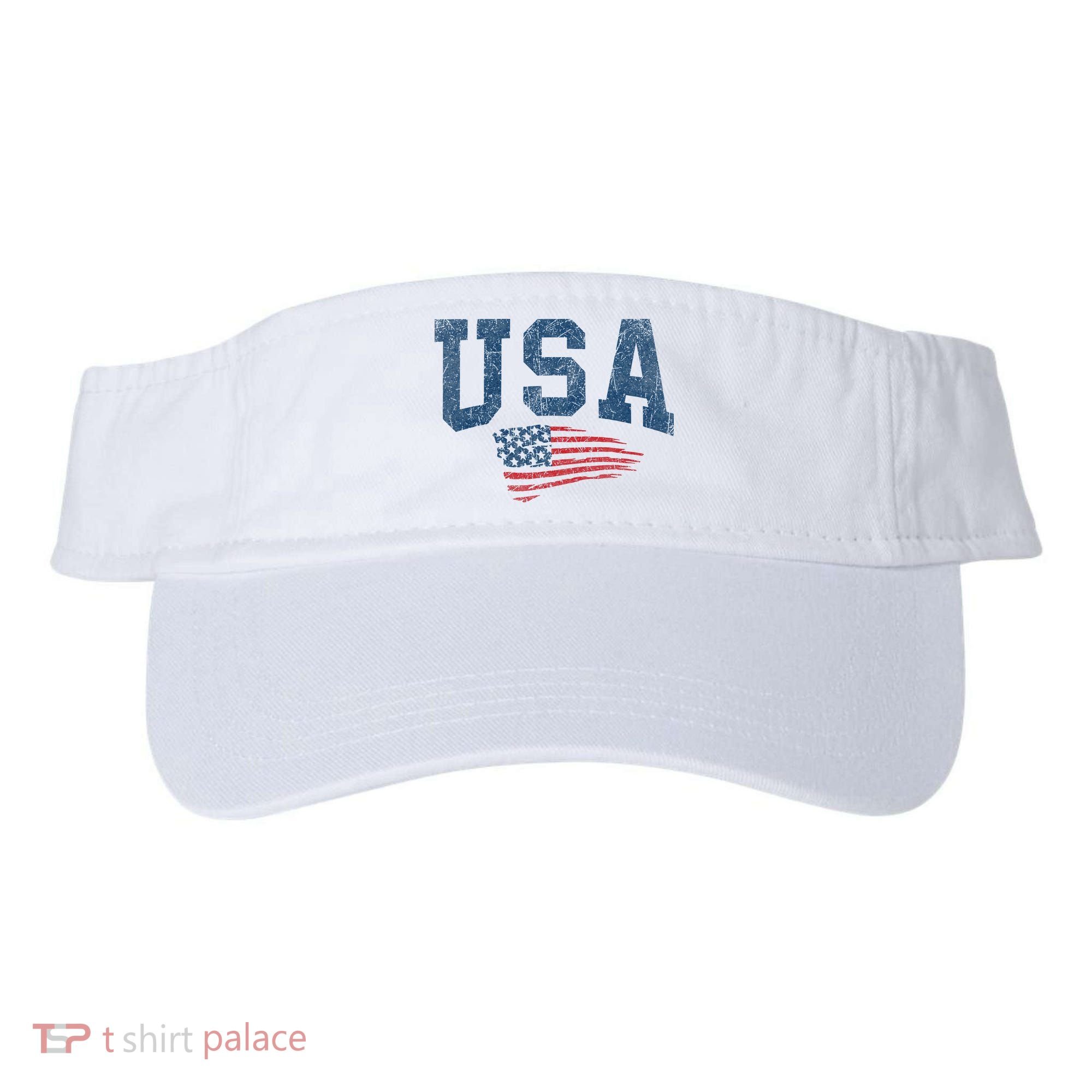 Patriotic USA  Distressed American Flag Visor