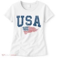Patriotic USA  Distressed American Flag Women's T-Shirt thumb 0