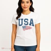 Patriotic USA  Distressed American Flag Women's T-Shirt thumb 4