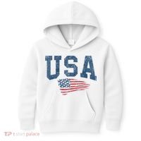 Patriotic USA  Distressed American Flag Kids Hoodie thumb 0