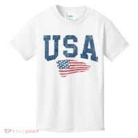 Patriotic USA  Distressed American Flag Kids T-Shirt thumb 0