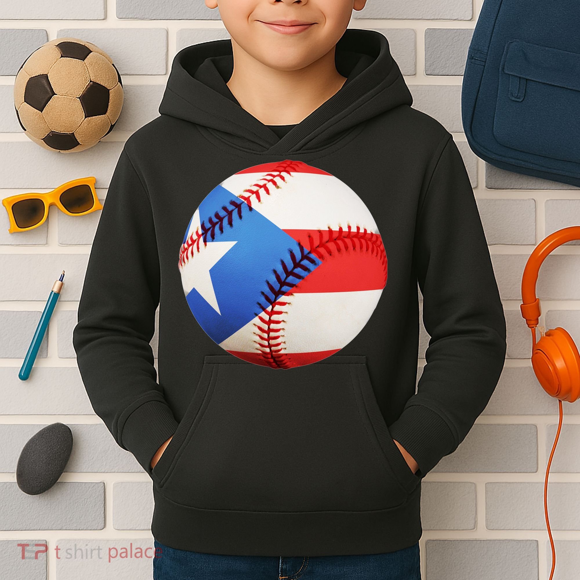 Puerto Rico Baseball Kids Hoodie