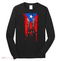 Puerto Rico Flag Drip Long Sleeve Shirt thumb 0