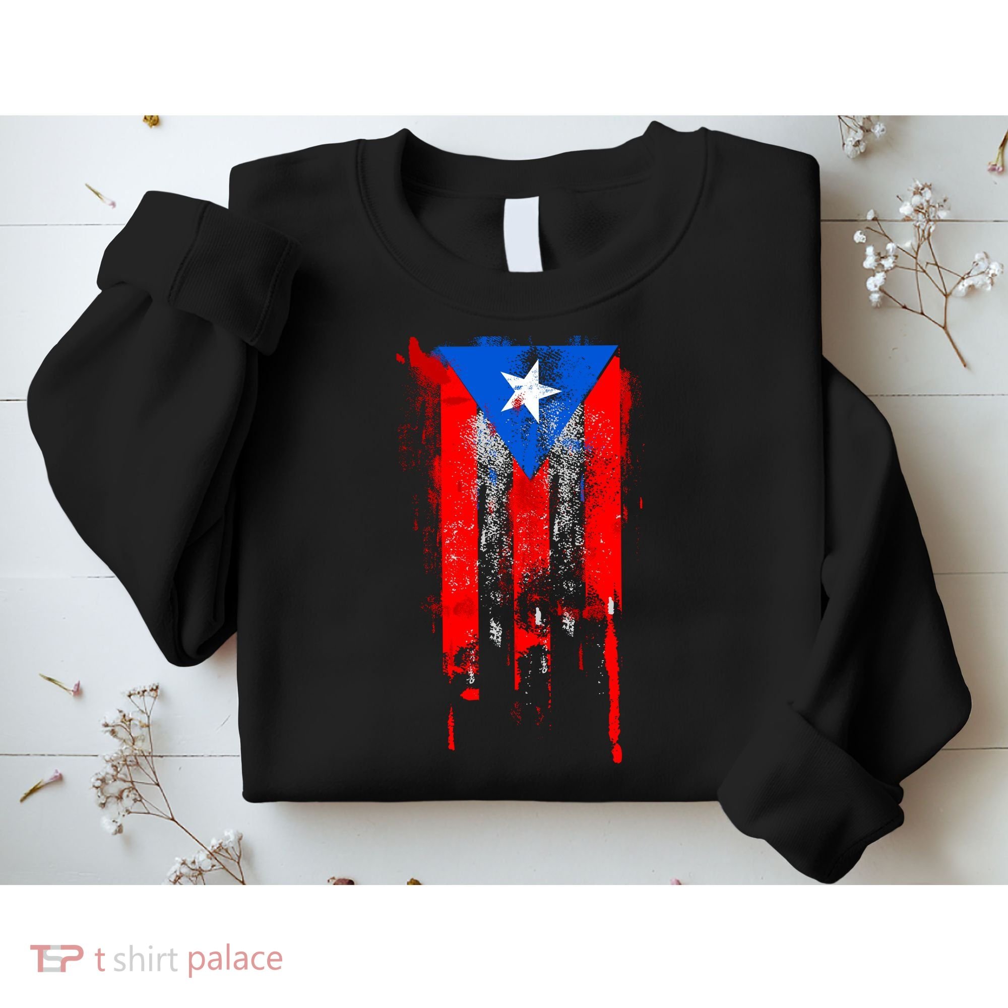 Puerto Rico Flag Drip Sweatshirt