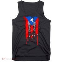 Puerto Rico Flag Drip Tank Top thumb 0