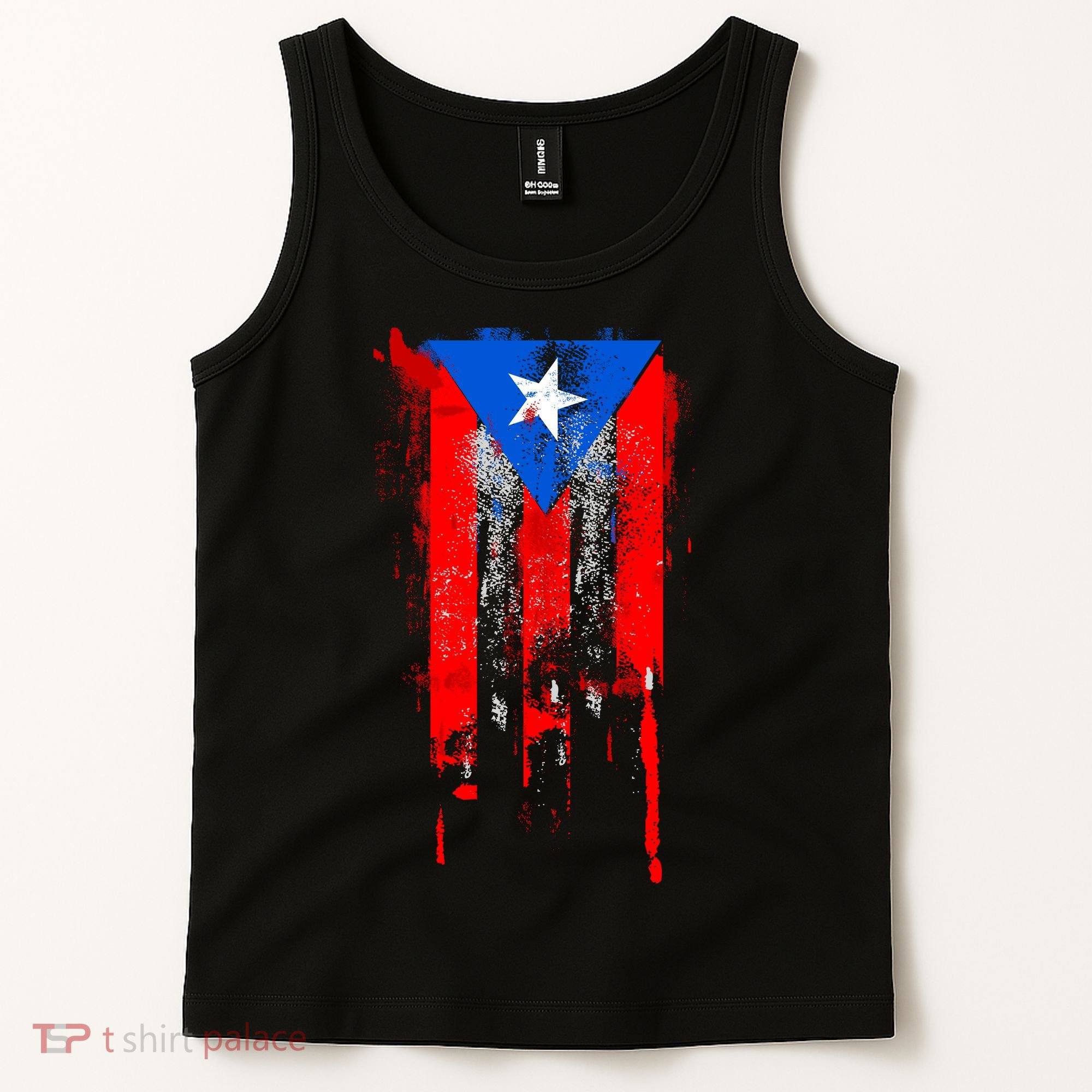 Puerto Rico Flag Drip Tank Top