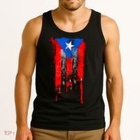 Puerto Rico Flag Drip Tank Top thumb 3