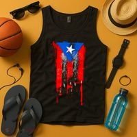 Puerto Rico Flag Drip Tank Top thumb 4