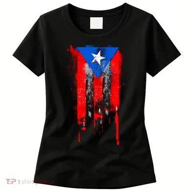 Puerto Rico Flag Drip Women's T-Shirt