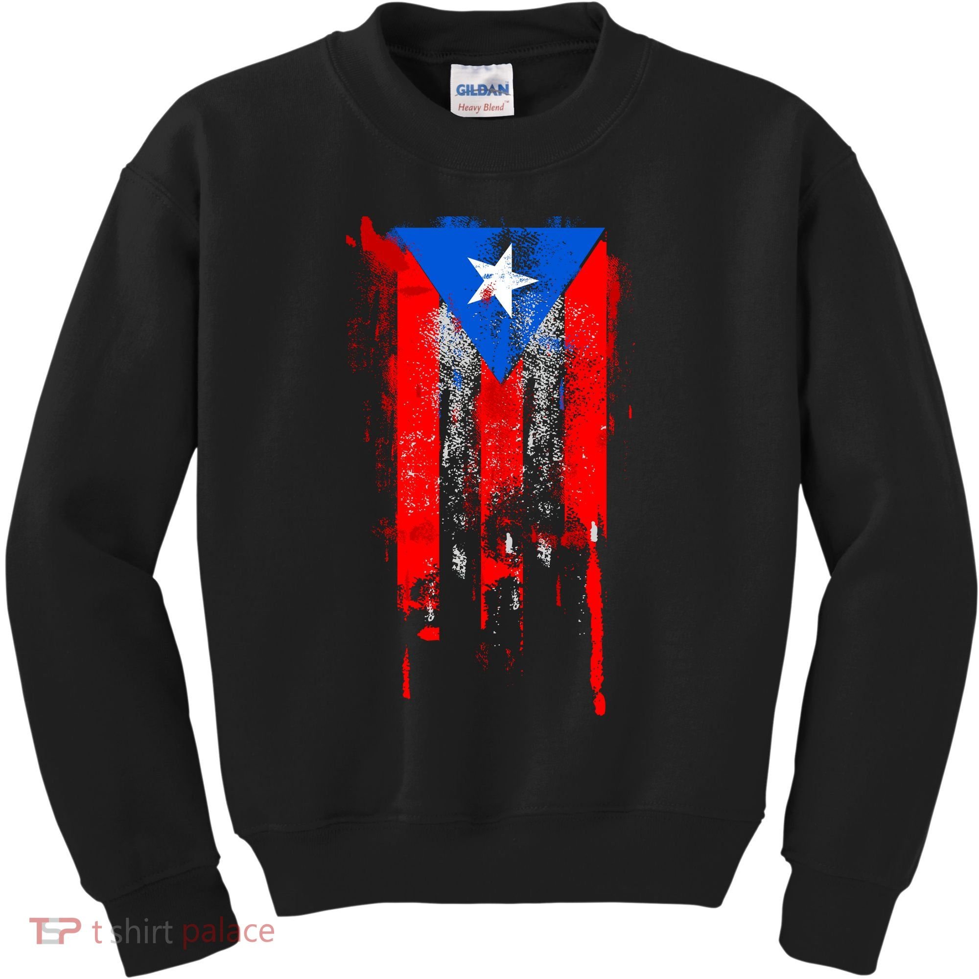 Puerto Rico Flag Drip Kids Sweatshirt