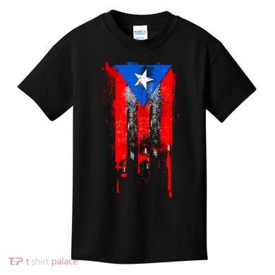 Puerto Rico Flag Drip Kids T-Shirt