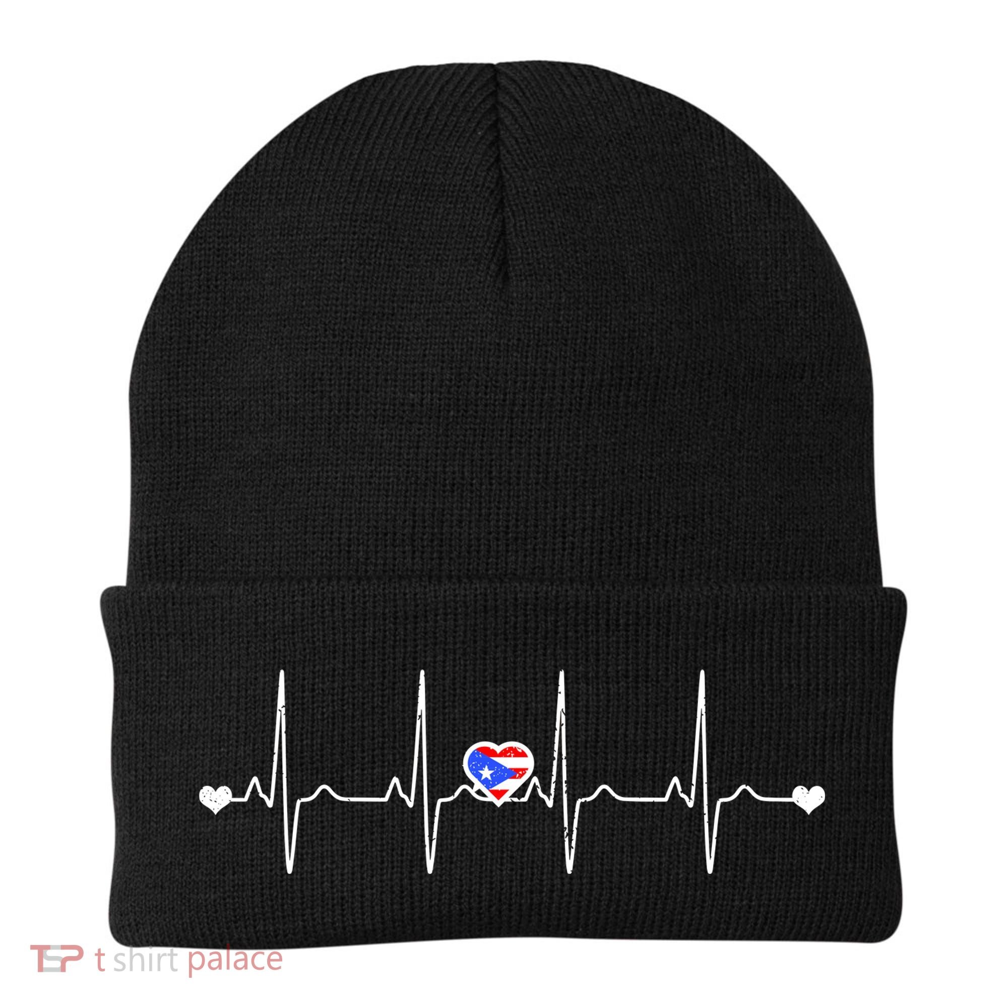 Puerto Rico Heartbeat Pulse Beanie