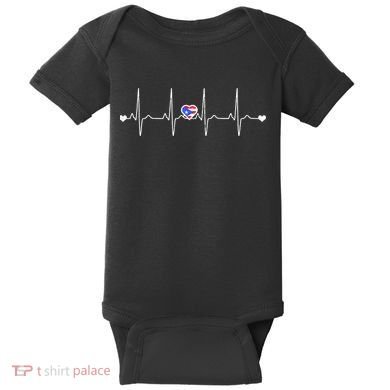 Puerto Rico Heartbeat Pulse Baby Bodysuit