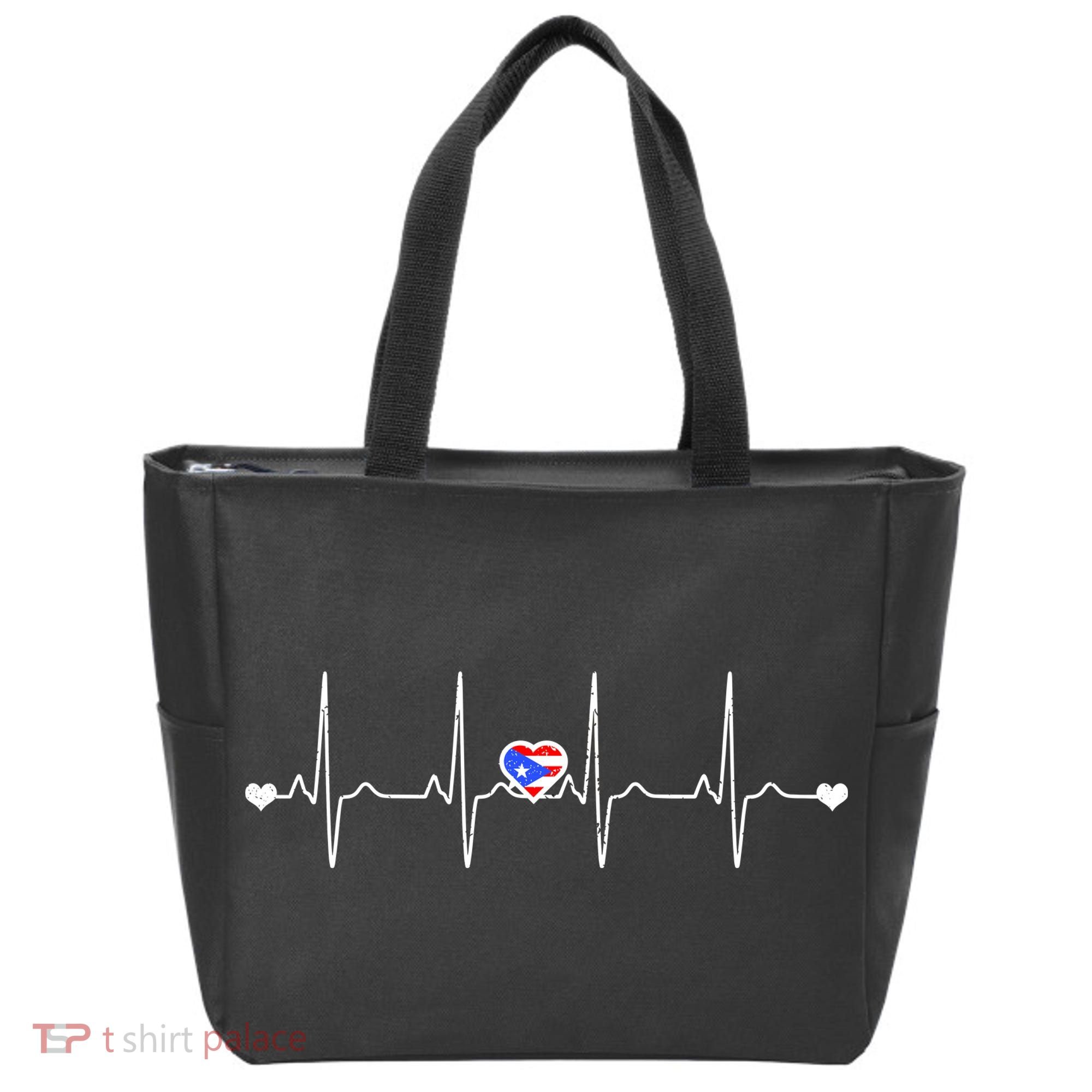 Puerto Rico Heartbeat Pulse Tote Bag