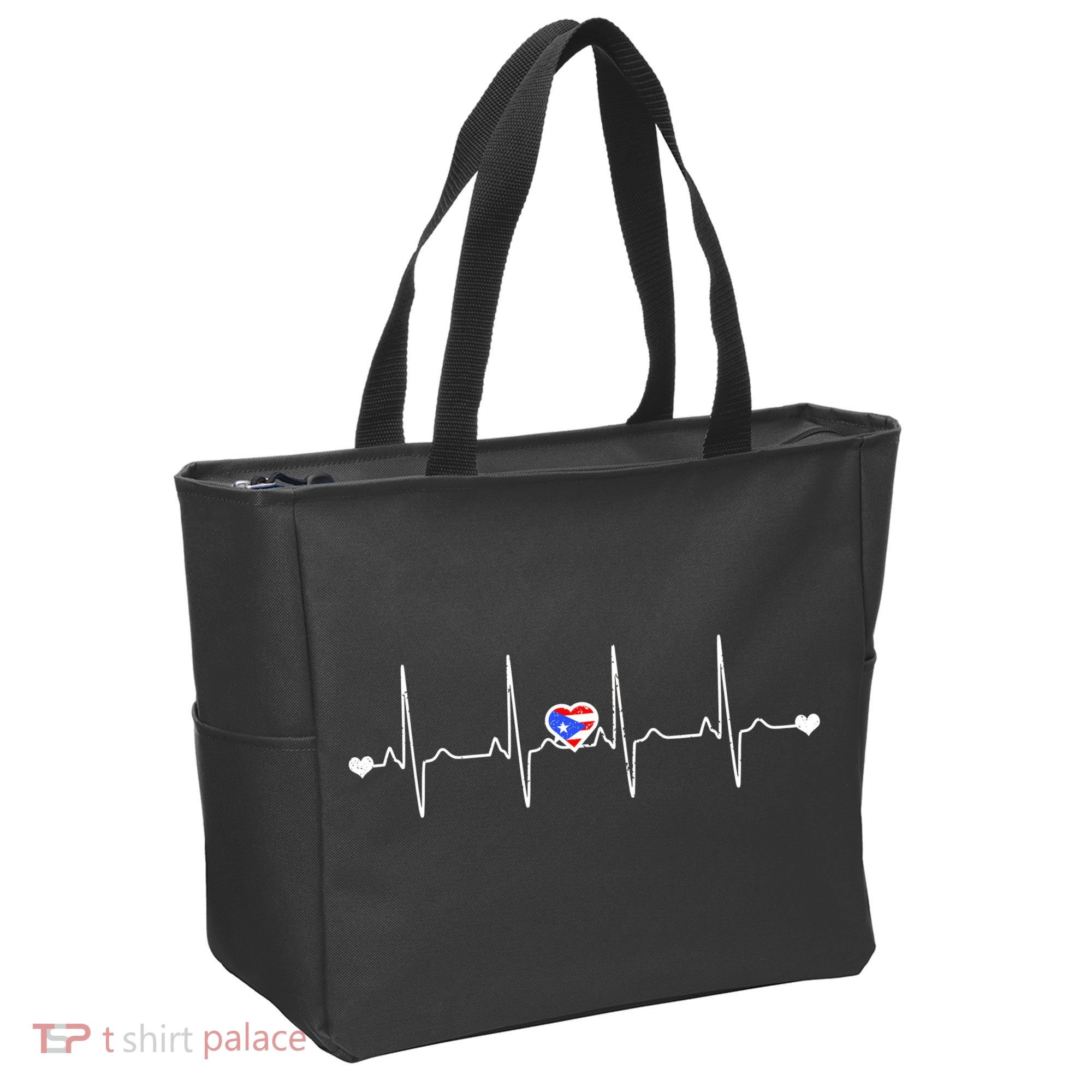Puerto Rico Heartbeat Pulse Tote Bag