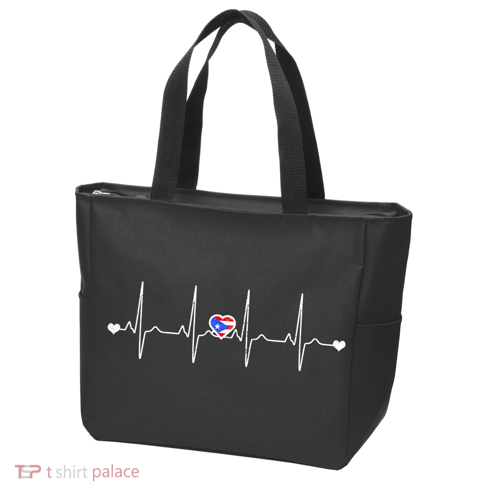 Puerto Rico Heartbeat Pulse Tote Bag